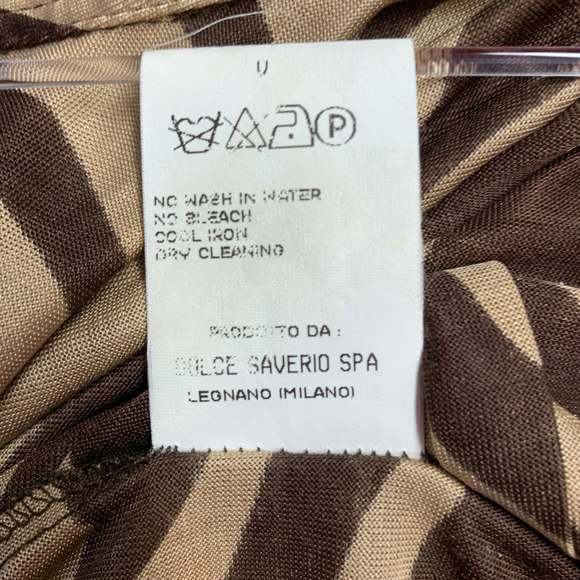 DOLCE & GABBANA Tan Brown Animal Print Silk Long Sleeve Shirt - Picture 7 of 7